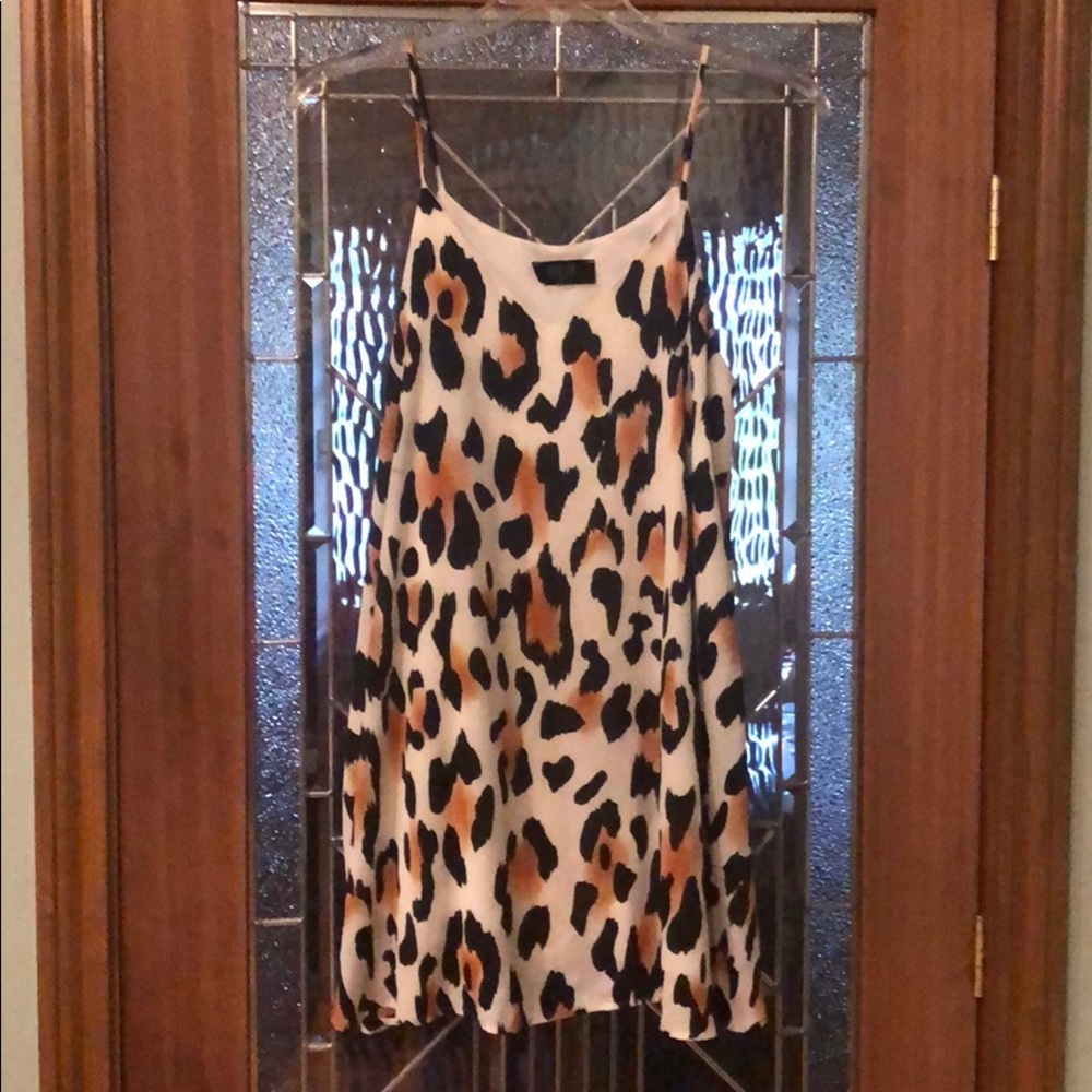 Peach Love cream leopard dress